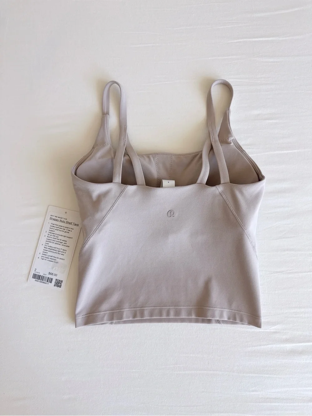 lululemon Strappy Nulu Shelf Tank Barely Beige BDAY Size 2